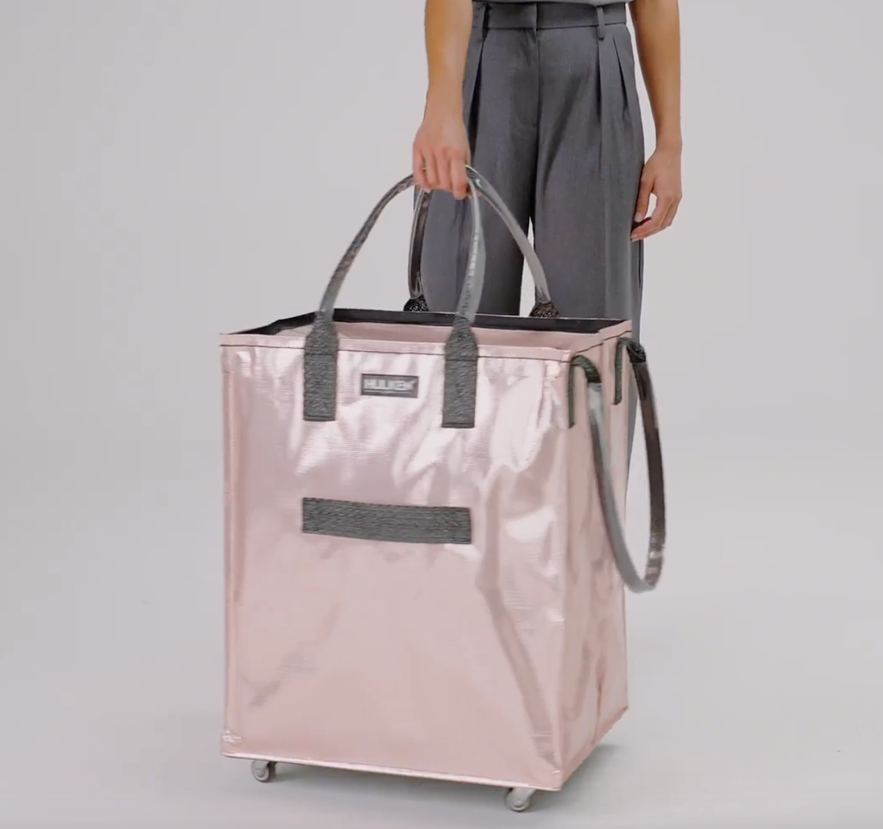 Rose Gold Tote Bag | Foldable Bag on Wheels | Hulken | Wish