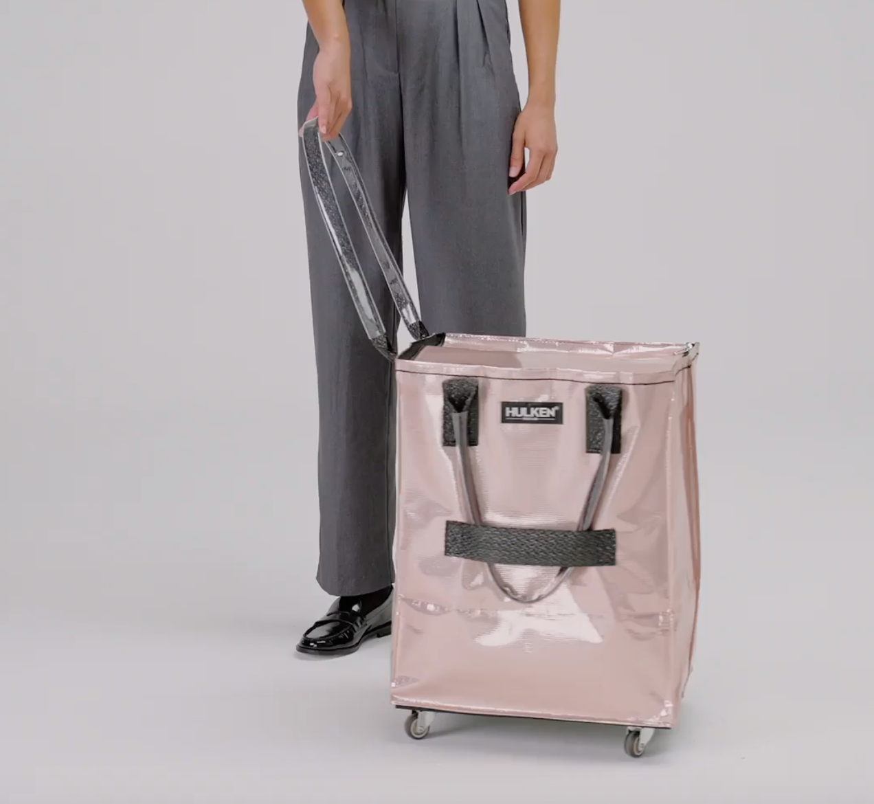 Rose Gold Tote Bag | Foldable Bag on Wheels | Hulken | Wish